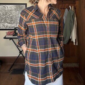 Duluth Trading Co. Flannel Button-Down Tunic